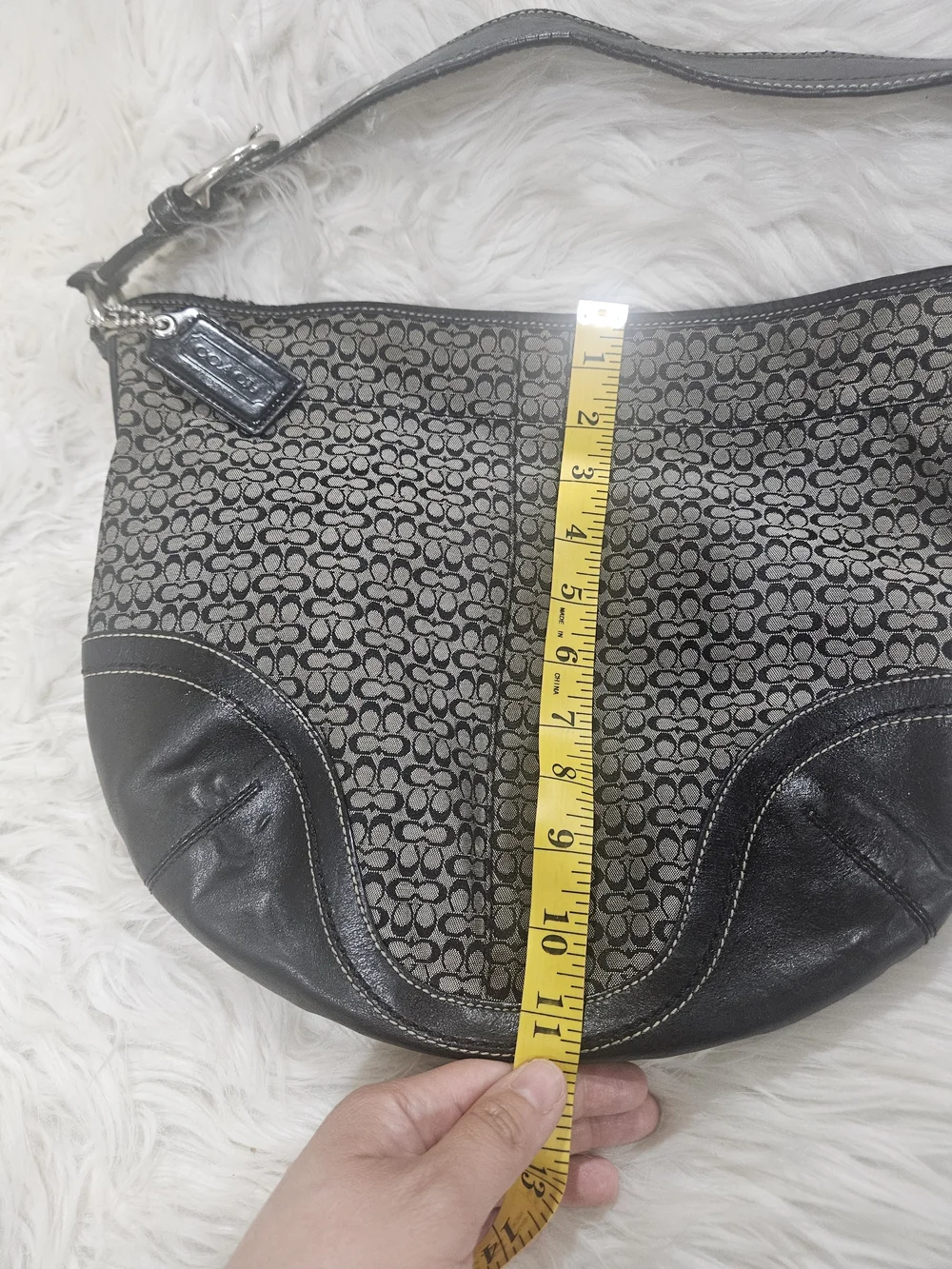 Classic Black Patterned Women's Shoulder Bag